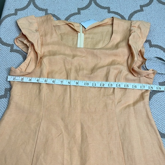 Urban Renewal Linen Peach ruffle flutter sleeves Dress - Picture 7 of 13